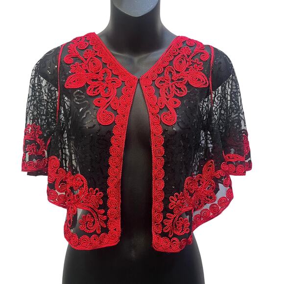 NN Tops - Mesh Embroidered Sequin Top M NWT